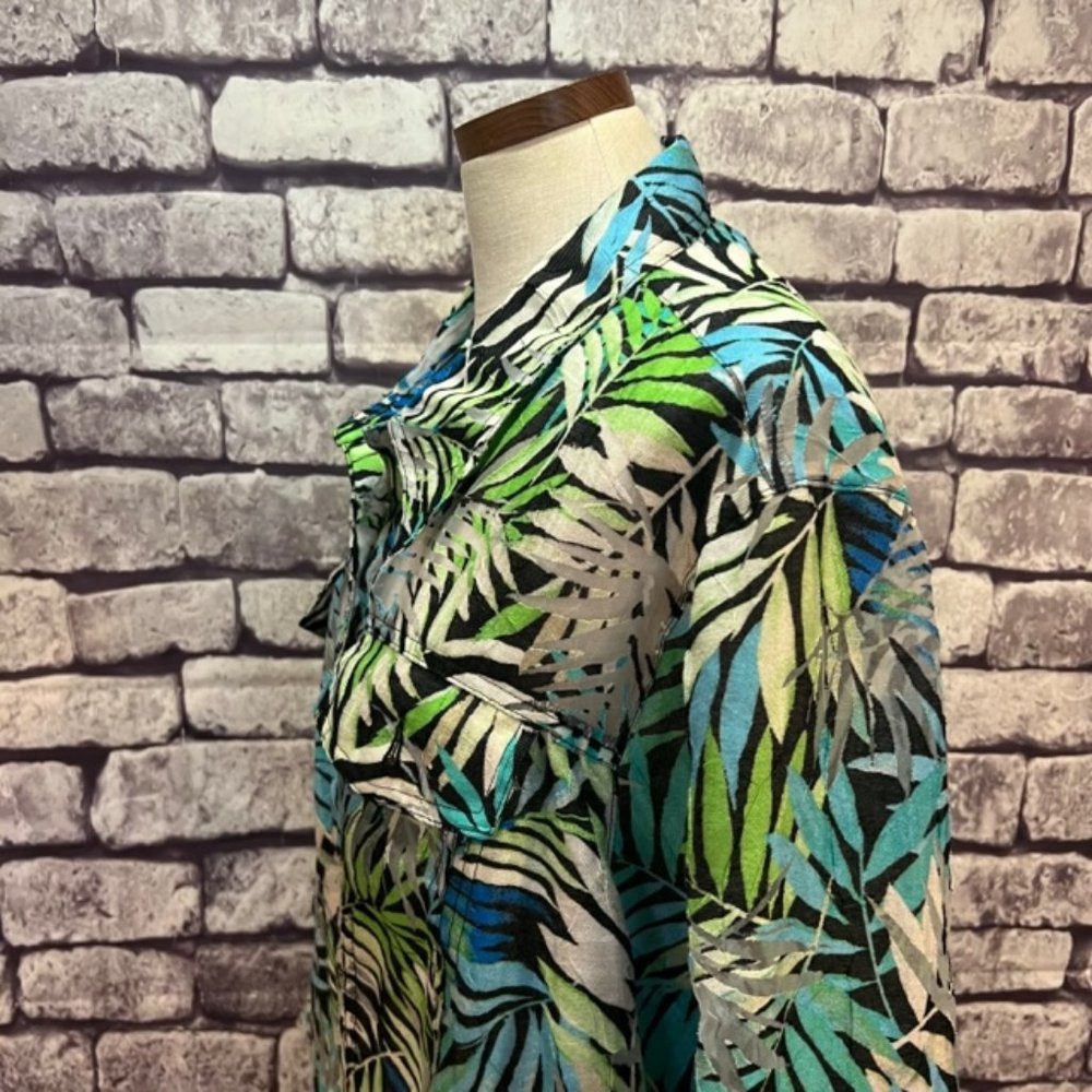 Ruby Rd. Multicolored Sheer Button Down Blouse Si… - image 6